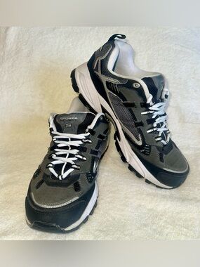 Skechers Sport Vigor Insight 50191 Charcoal Black Silver Sneakers Men's 9.5 Wide